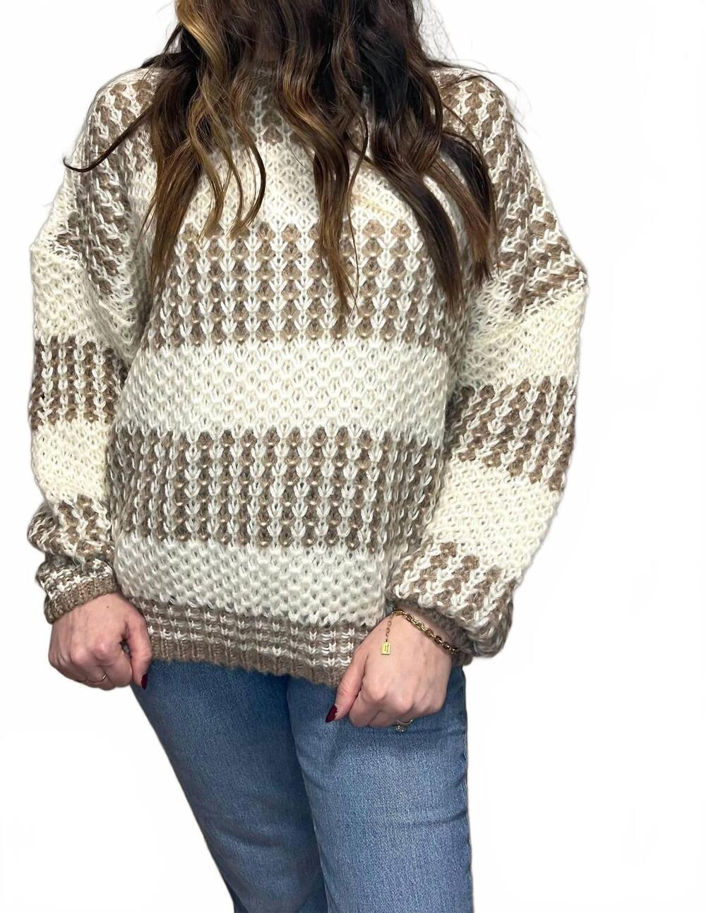 NEW VINE & LOVE chunky knit long sleeve sweater in beige